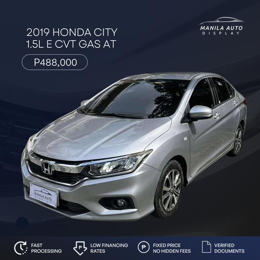 2019 HONDA CITY 1.5L E CVT GAS AUTOMATIC TRANSMISSION