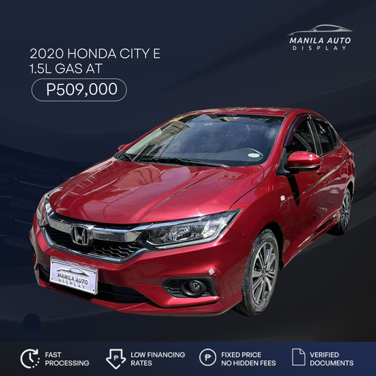 2020 HONDA CITY E 1.5L GAS AUTOMATIC TRANSMISSION