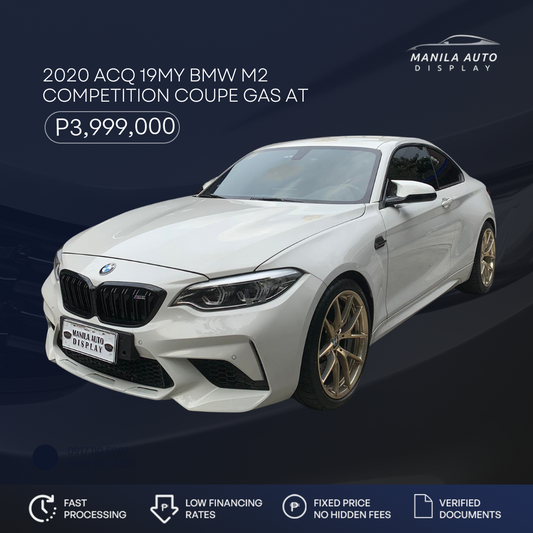 2020 ACQ 19MY BMW M2 COMPETITION COUPE GAS AUTOMATIC TRANSMISSION