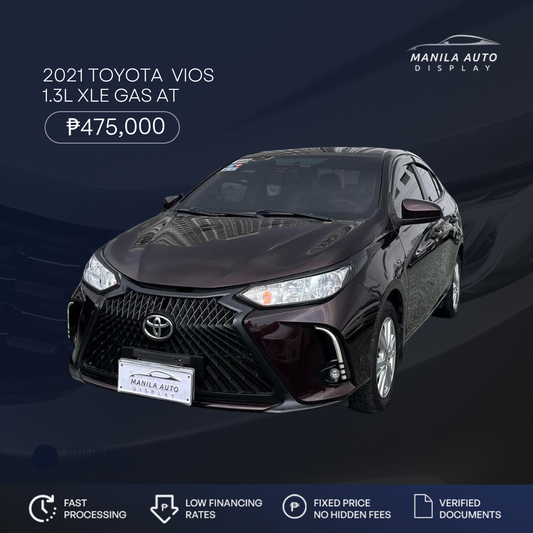 2021 TOYOTA VIOS 1.3 XLE GAS AUTOMATIC TRANSMISSION