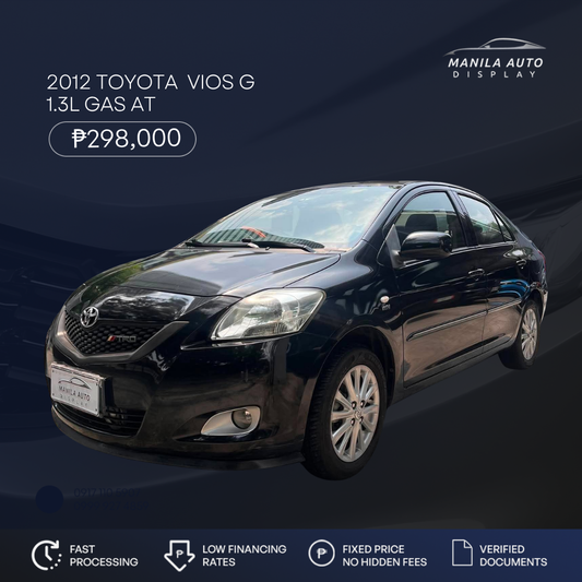 2012 TOYOTA VIOS G 1.3L GAS AUTOMATIC TRANSMISSION (88TKMS)
