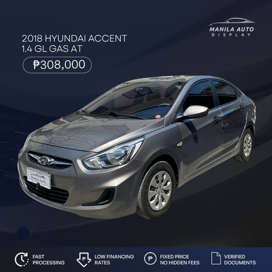 2018 HYUNDAI ACCENT 1.4 GL GAS AUTOMATIC TRANSMISSION