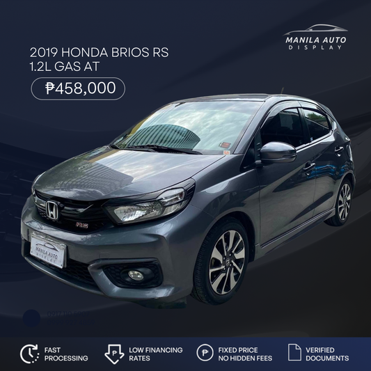 2019 HONDA BRIO RS 1.2L GAS AUTOMATIC TRANSMISSION