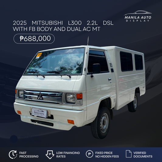 2025 MITSUBISHI L300 2.2L DSL WITH FB BODY AND DUAL AC MANUAL TRANSMISSION