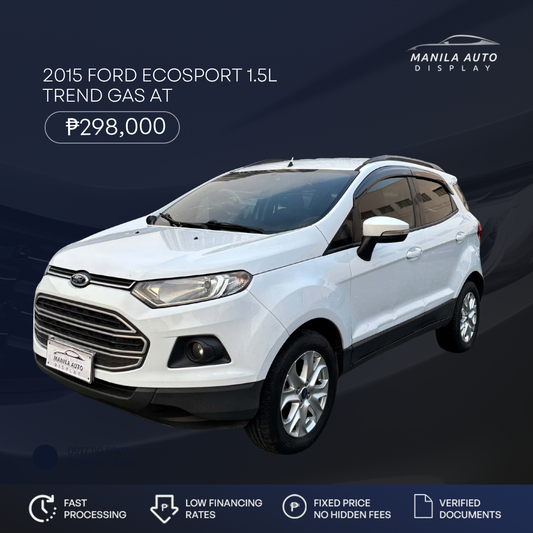 2015 FORD ECOSPORT 1.5L TREND GAS AUTOMATIC TRANSMISSION