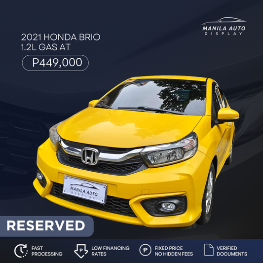 2021 HONDA BRIO 1.2L GAS AUTOMATIC TRANSMISSION
