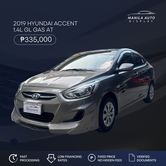 2019 HYUNDAI ACCENT 1.4L GL GAS AUTOMATIC TRANSMISSION