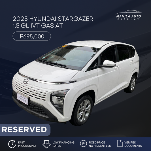 2025 HYUNDAI STARGAZER 1.5 GL IVT GAS AUTOMATIC TRANSMISSION