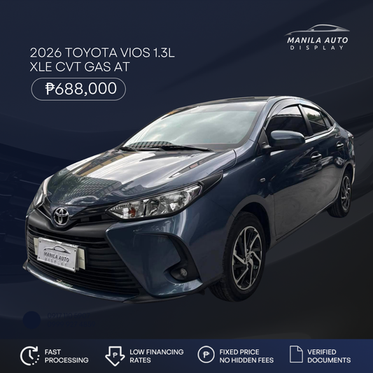 2026 TOYOTA VIOS 1.3L XLE CVT GAS AUTOMATIC TRANSMISSION