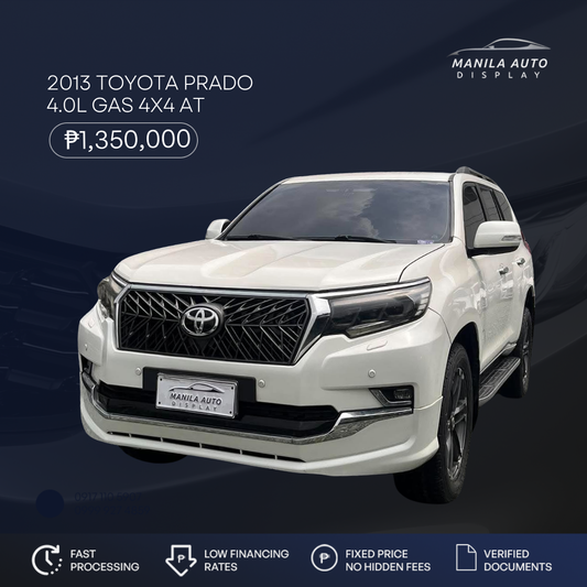 2013 TOYOTA PRADO 4.0L GAS 4X4 AUTOMATIC TRANSMISSION