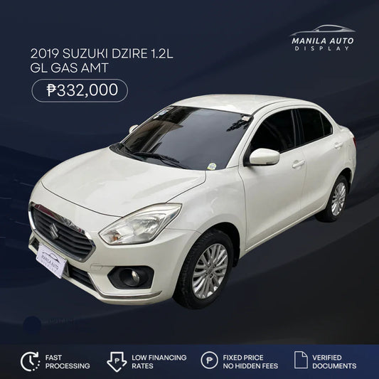 2019 SUZUKI DZIRE 1.2L GL GAS AUTOMATIC TRANSMISSION