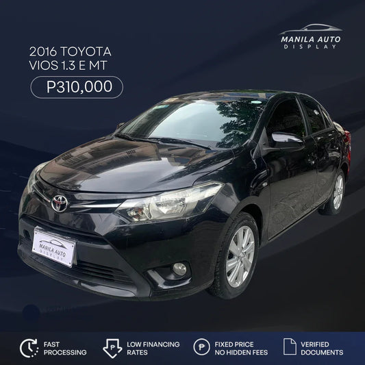 2016 TOYOTA VIOS 1.3 E MANUAL TRANSMISSION
