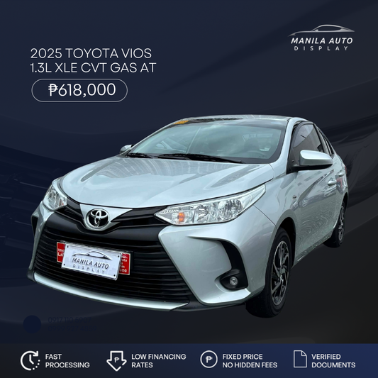 2025 TOYOTA VIOS 1.3L XLE CVT GAS AUTOMATIC TRANSMISSION