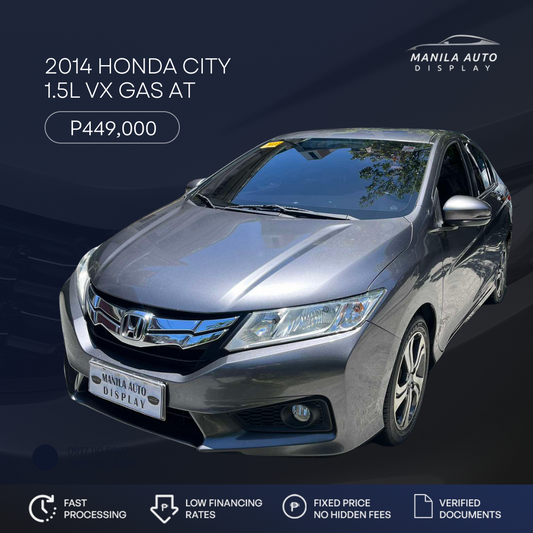 2014 HONDA	CITY 1.5L VX GAS AUTOMATIC TRANSMISSION