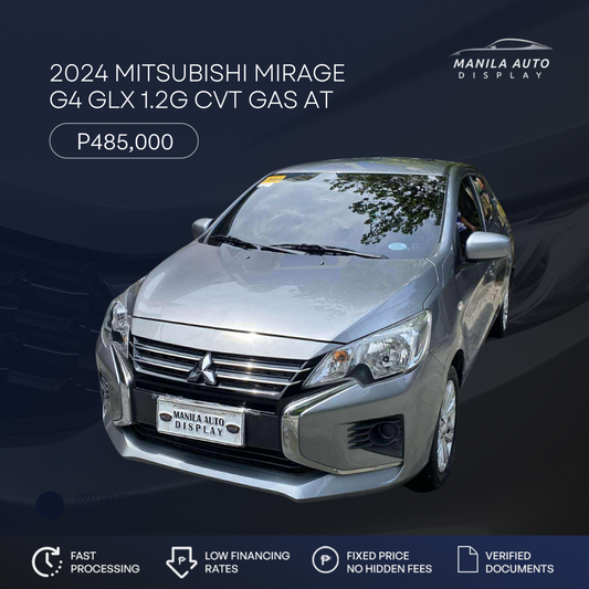 2024 MITSUBISHI	MIRAGE G4 GLX 1.2G CVT	GAS AUTOMATIC TRANSMISSION