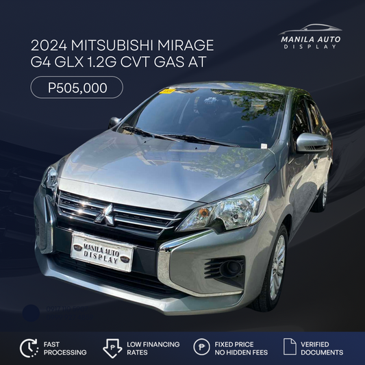 2024 MITSUBISHI	MIRAGE G4 GLX 1.2G CVT GAS AUTOMATIC TRANSMISSION