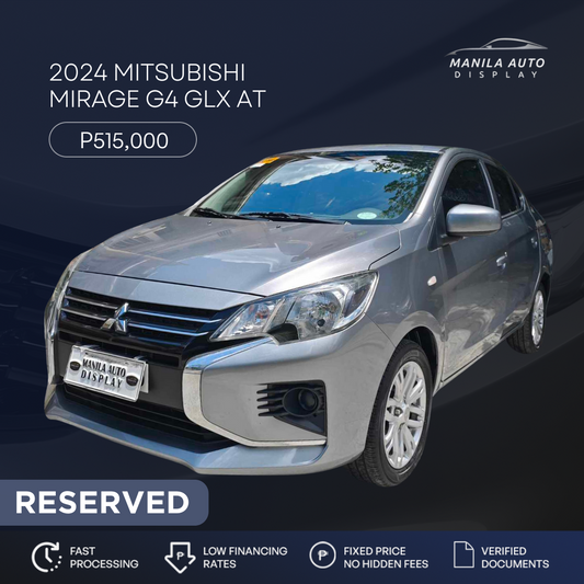 2024 MITSUBISHI	MIRAGE G4 GLX 1.2G CVT GAS AUTOMATIC TRANSMISSION