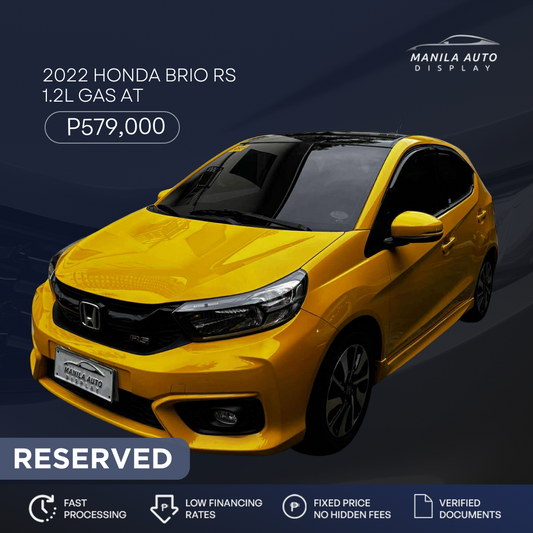 2022 HONDA BRIO RS 1.2L GAS AUTOMATIC TRANSMISSION
