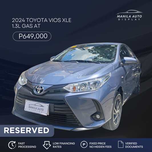 2024 TOYOTA VIOS XLE 1.3L GAS AUTOMATIC TRANSMISSION