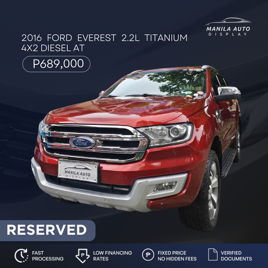 2016 FORD EVEREST 2.2L TITANIUM 4X2 DIESEL AUTOMATIC TRANSMISSION