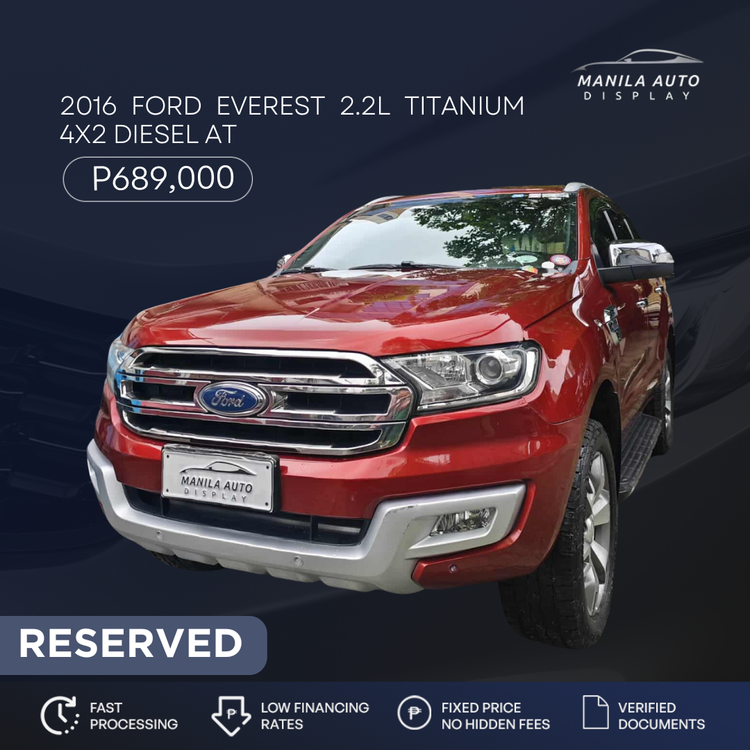 2016 FORD EVEREST 2.2L TITANIUM 4X2 DIESEL AUTOMATIC TRANSMISSION