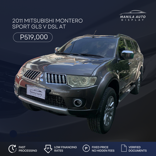 2011 MITSUBISHI	MONTERO SPORT GLS V 4X2 DIESEL AUTOMATIC TRANSMISSION