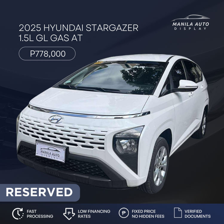 2025 HYUNDAI STARGAZER 1.5L GL IVT GAS AUTOMATIC TRANSMISSION