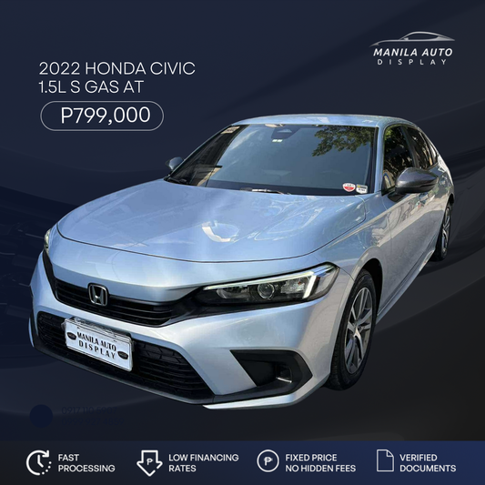 2022 HONDA	CIVIC 1.5L S GAS AUTOMATIC