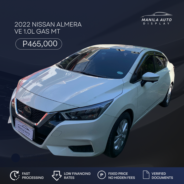 2022 NISSAN ALMERA 1.0L VE GAS MANUAL TRANSMISSION