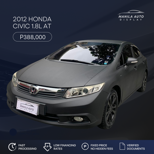 2012 HONDA CIVIC 1.8L GAS AUTOMATIC TRANSMISSION