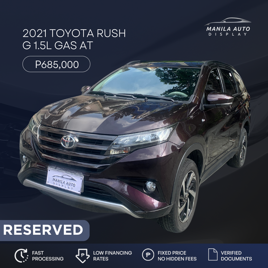 2021 TOYOTA RUSH G 1.5L GAS AUTOMATIC TRANSMISSION