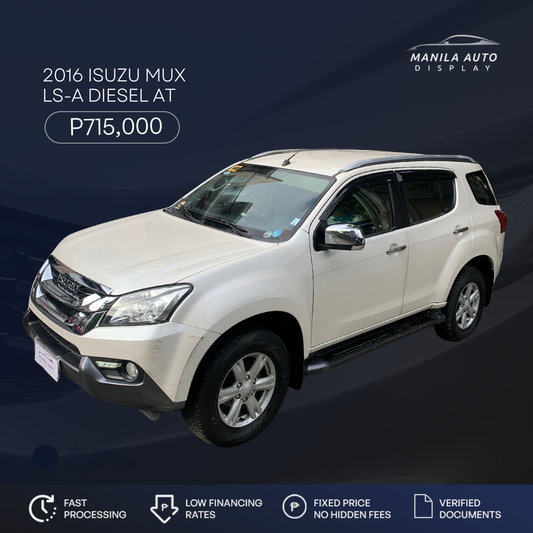 2016 ISUZU MUX LS-A 4x2 AUTOMATIC TRANSMISSION