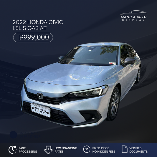2022 HONDA	CIVIC 1.5L S GAS AUTOMATIC