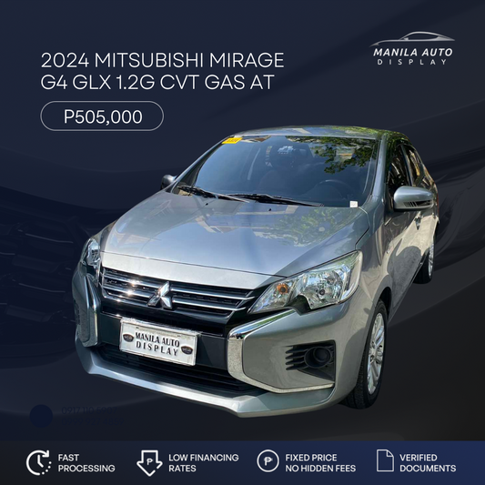 2024 MITSUBISHI	MIRAGE G4 GLX 1.2G CVT GAS AUTOMATIC TRANSMISSION