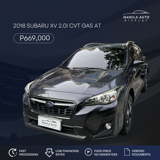 2018 SUBARU XV 2.0i CVT	GAS AUTOMATIC TRANSMISSION