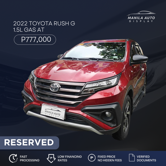 2022 TOYOTA RUSH G 1.5L GAS AUTOMATIC TRANSMISSION