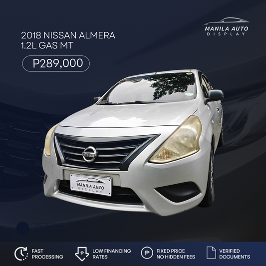 2018 NISSAN ALMERA 1.2L GAS MANUAL TRANSMISSION