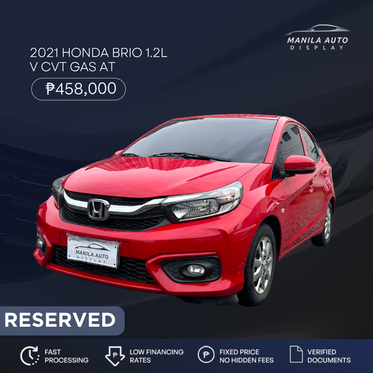 2021 HONDA BRIO 1.2L V CVT GAS AUTOMATIC TRANSMISSION