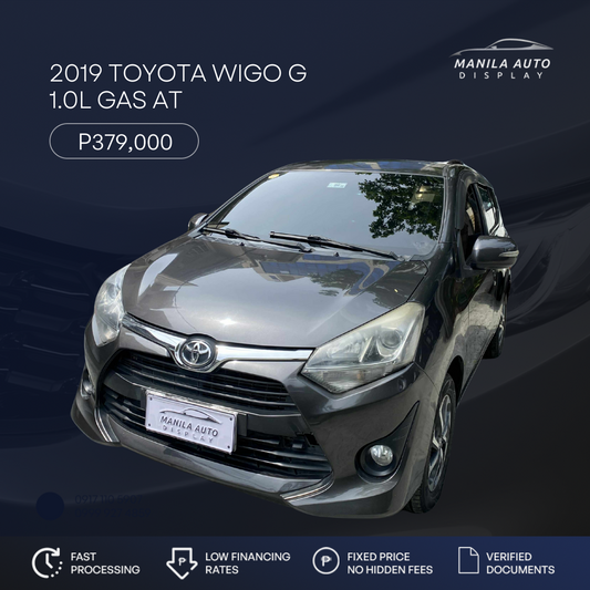 2019 TOYOTA WIGO G 1.0L GAS AUTOMATIC TRANSMISSION