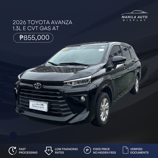 2026 TOYOTA AVANZA 1.3L E CVT GAS AUTOMATIC TRANSMISSION