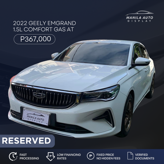 2022 GEELY EMGRAND 1.5L COMFORT GAS AUTOMATIC TRANSMISSION