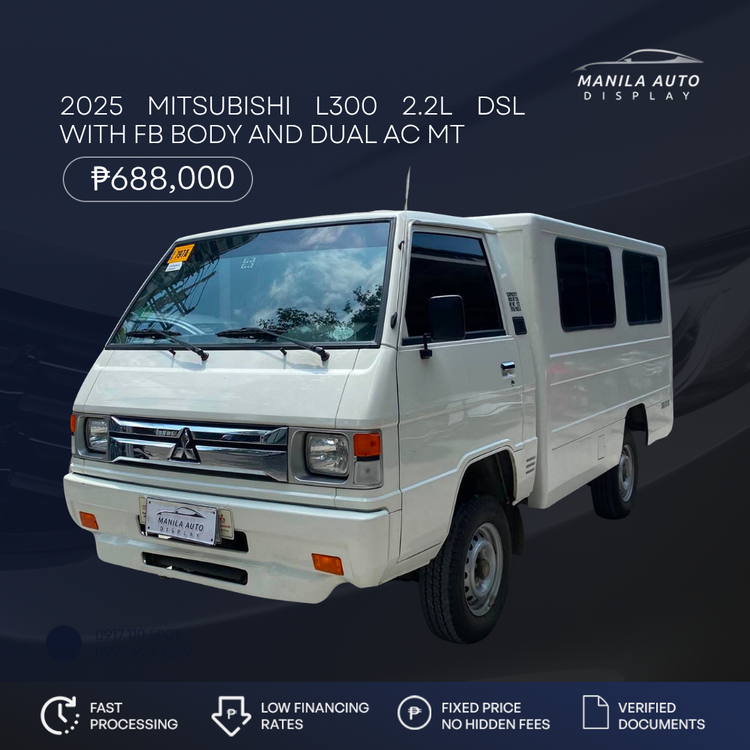 2025 MITSUBISHI	L300 2.2L DSL WITH FB BODY AND DUAL AC MANUAL TRANSMISSION