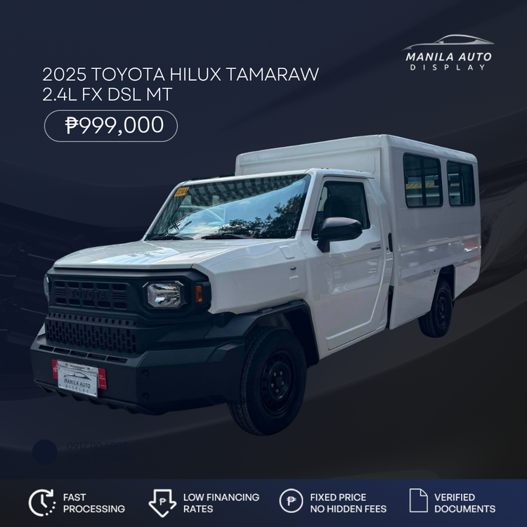 2025 TOYOTA HILUX TAMARAW 2.4L FX DSL MANUAL TRANSMISSION (32KMS)