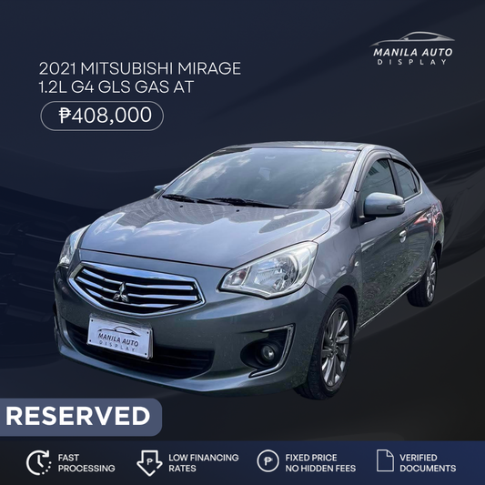 2021 MITSUBISHI MIRAGE 1.2L G4 GLS GAS AUTOMATIC TRANSMISSION