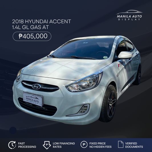 2018 HYUNDAI ACCENT 1.4 GL GAS AUTOMATIC TRANSMISSION