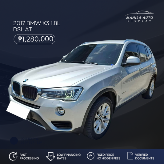 2017 BMW X3 1.8L DSL AUTOMATIC TRANSMISSION (32TKMS)