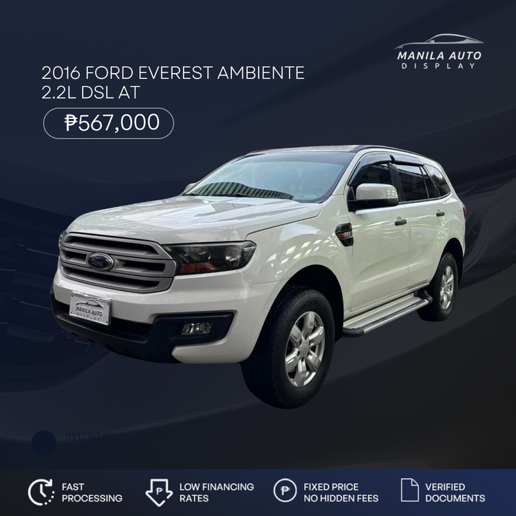 2016 FORD EVEREST AMBIENTE 2.2L 4X2 DSL AUTOMATIC TRANSMISSION