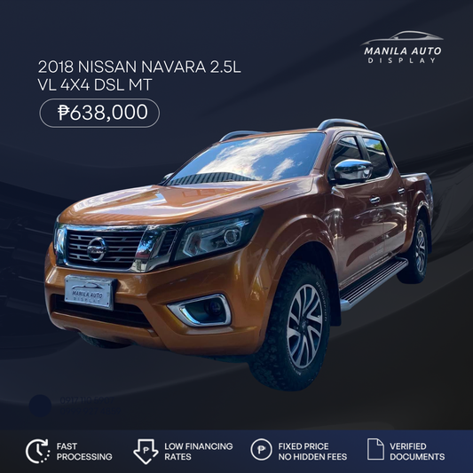 2018 NISSAN	NAVARA 2.5L VL 4X4 DSL MANUAL TRANSMISSION