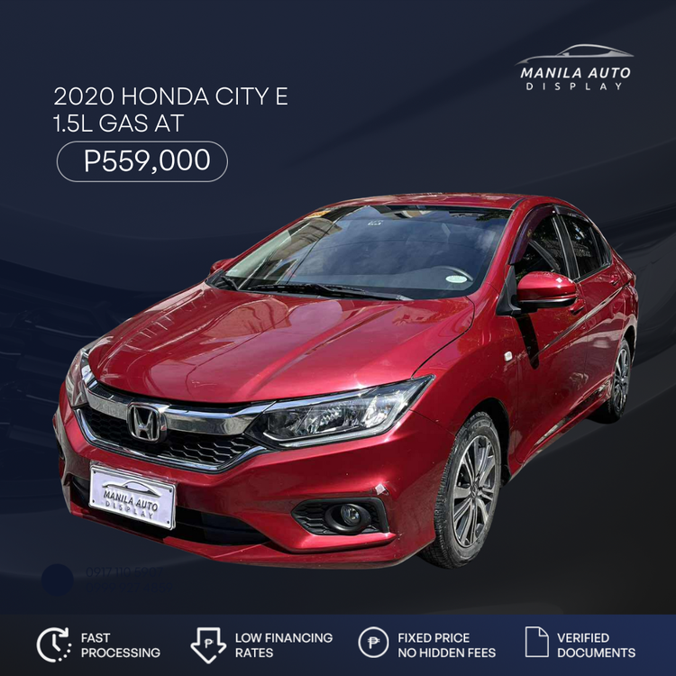 2020 HONDA	CITY E 1.5L GAS AUTOMATIC TRANSMISSION