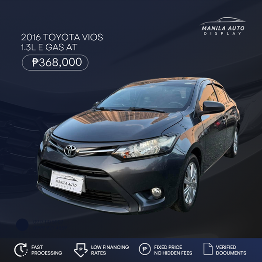 2016 TOYOTA VIOS 1.3L E GAS AUTOMATIC TRANSMISSION
